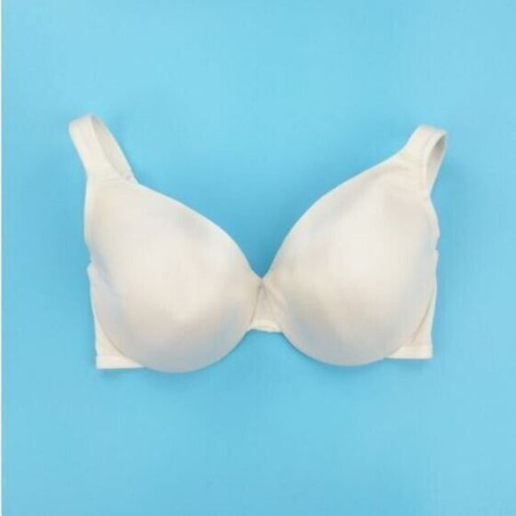 Cacique Lane Bryant Womens Bra Smooth Satin Full Coverage 44DD Ivory Bisque - Picture 5 of 7